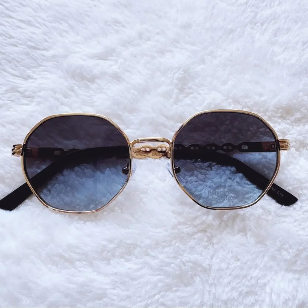 Phoebe Dark Blue Geometric Sunglasses